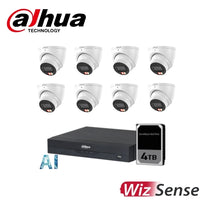 Dahua 8 x 6MP Smart Dual Light WizSense Turret Kit with 8CH AI Wizsense NVR + 4TB HDD *NEW*