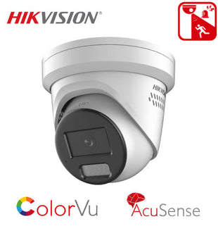 Hikvision *LIVEGUARD* DS-2CD2387G2-LSU/SL 8MP ColorVu Gen 2 Fixed White Turret Network Camera Full Color with Strobe Light and Audible Warning