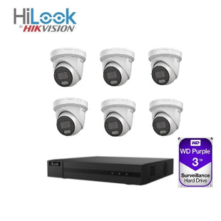 HiLook 6 x 6MP IntelliSense Turret Kit with 8 CH NVR