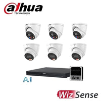 Dahua 3 x 8MP TIOC 3.0 + 3 x 8MP SMD Smart Dual Light WizSense Turret Kit with 8CH AI Wizsense NVR + 4TB HDD