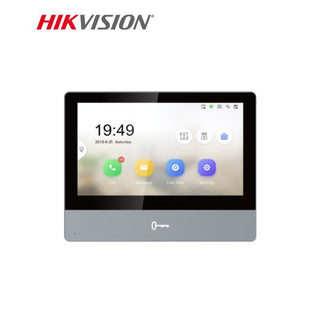 Hikvision 2nd Gen IP Intercom, 7″ Touch Screen Room Station, 1024 x 600, 12VDC/POE, DS-KH8350-WTE1