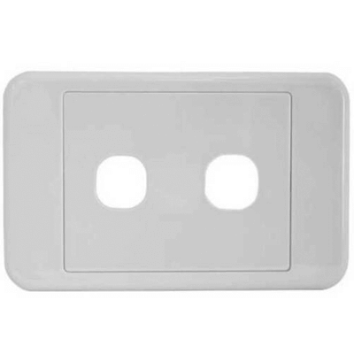 AS202 2 Gang Single Custom Blank Wall Plate Surround for 1 Mech Connector Terminal