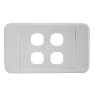 AS204 4 Gang Single Custom Blank Wall Plate Surround for 1 Mech Connector Terminal