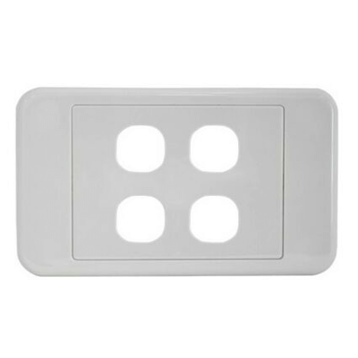 AS204 4 Gang Single Custom Blank Wall Plate Surround for 1 Mech Connector Terminal