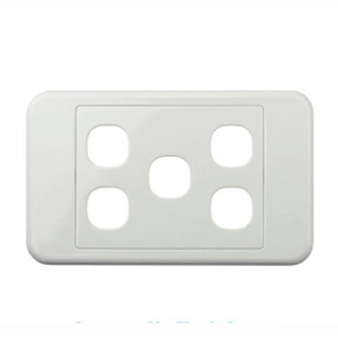 AS205 5 Gang Single Custom Blank Wall Plate Surround for 1 Mech Connector Terminal