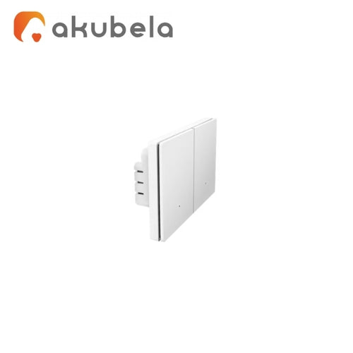 Akubela Zigbee Smart Light Switch 2 Gang Glass Surface White
