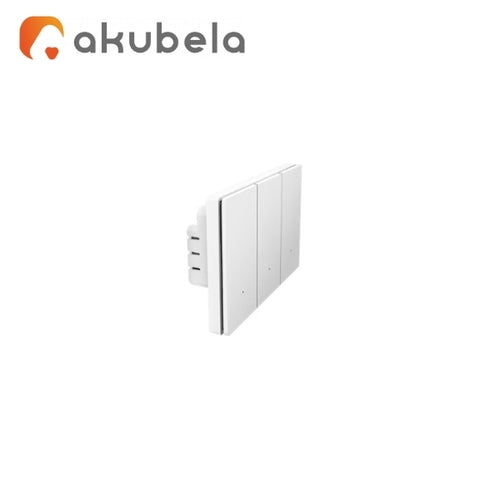 Akubela Zigbee Smart Light Switch 3 Gang Glass Surface White