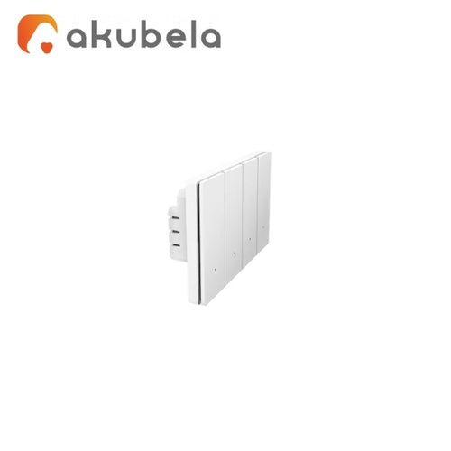 Akubela Zigbee Smart Light Switch 4 Gang Glass Surface White