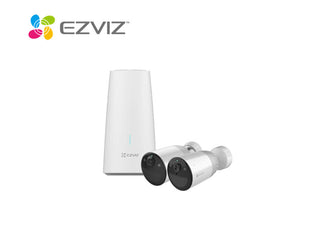 Ezviz BC1 x2 2MP Long-Life Rechargeable  Wire-Free Battery Cameras + Wi-Fi Base Station Kit