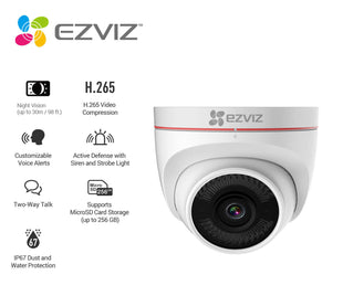 Ezviz C4W outdoor security Wi-fi camera with Active Defense, CS-CV228-A0-3C2WFR, 2.8mm