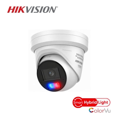 Hikvision DS-2CD2387G3-LIS2UY/SRB 8MP 4K Smart Hybrid Light Turret Camera With Strobe / Speaker *LIVEGUARD**ColorVu 3.0**AcuSense 3.0**Audio 2.0**Blue & Red Lights**New**