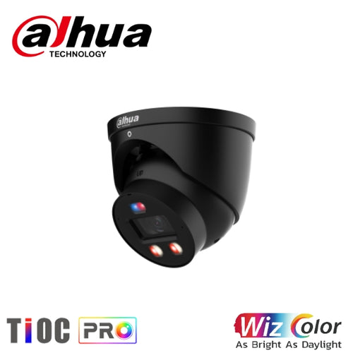 Dahua DH-IPC-HDW3649H-AS-PV-PRO-ANZ-BLK 6MP TIOC PRO Smart Dual Illumination Active Deterrence Fixed-focal Eyeball WizSense Network Camera 2.8mm *NEW* BLACK