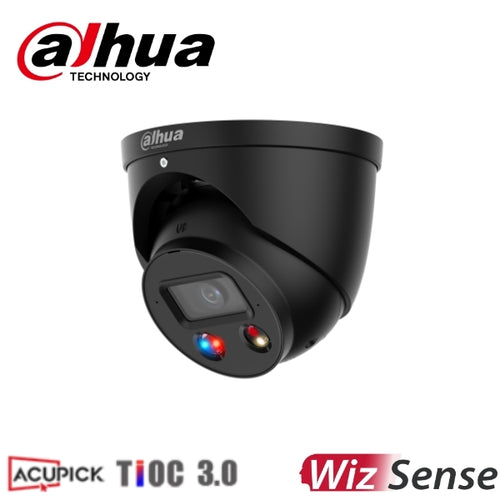 Dahua DH-IPC-HDW3849H-AS-PV-ANZ-S2-BLK 8MP 4K TIOC 3.0 Smart Dual Illumination Active Deterrence Fixed-focal Eyeball WizSense Network Camera 2.8mm *NEW*