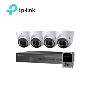 Tp-Link VIGI  NK4P-T4425-2T 4‑Channel PoE+ NVR Kit 4× 4 MP Turret Cameras + 2TB HDD Installed