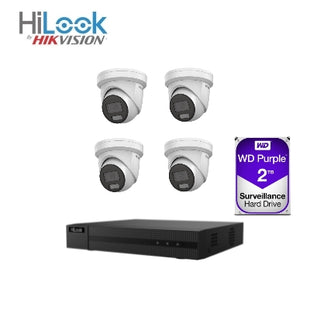 HiLook 4 x 6MP IntelliSense Turret Kit with 4 CH NVR