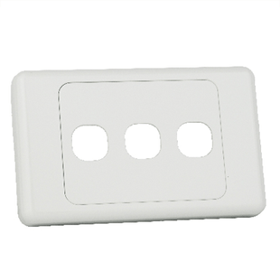 AS203 3 Gang Single Custom Blank Wall Plate Surround for 1 Mech Connector Terminal