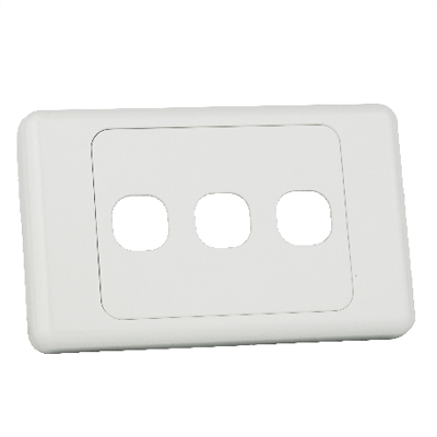 AS203 3 Gang Single Custom Blank Wall Plate Surround for 1 Mech Connector Terminal