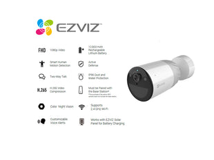 Ezviz BC1 Add-on Only Camera for expanded protection Long-Life Rechargeable Wire-Free Battery Camera