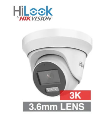 HiLook Analog THC-T257-LMS 2.8mm 3K Dual Light Audio Fixed Turret Camera