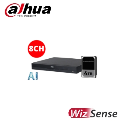 Dalhua DHI-NVR4108HS-8P-AI/ANZ 8 Channel 8PoE Wizsense Network Video Recorder (4TB HDD Installed)