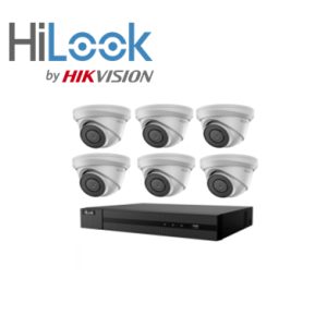 HiLook 6 x 4MP Starlight Turret With MIC Kit with 8 CH NVR